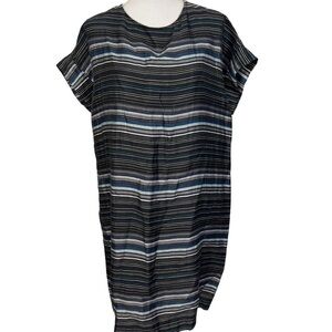 Studio 412 Oversized Boxy Pocket Summer Dress Medium Shift Striped